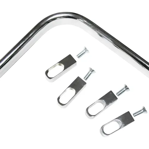 Large Oval Corner Rod Kit, Steel Material, 90 Degree Rod Angle, 30" Length, Large Size, Polished Chrome Finish