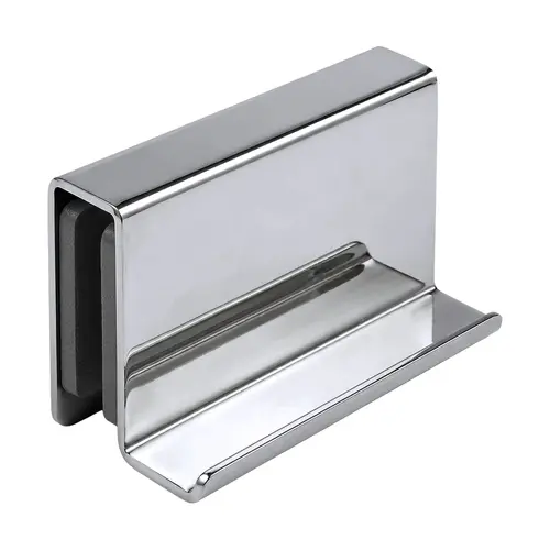Wrap Around Strike Plate With Lip, Metal Material, 1-17/32" Length, 29/32" Height, Polished Chrome Finish