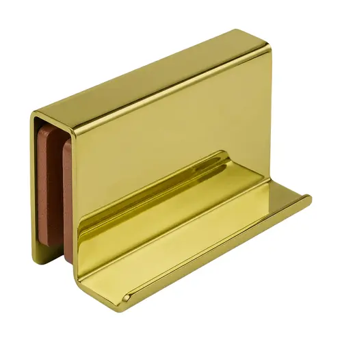 Wrap Around Strike Plate With Lip, Metal Material, 1-17/32" Length, 29/32" Height, Polished Brass Finish