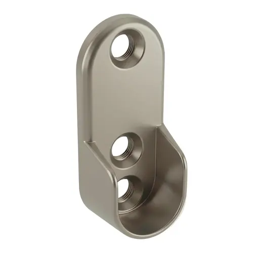 Oval Open Flange, Zinc Material, Open Flange Mount, 1-23/32" Overall Height, 29/32" Mounting Hole Center-to-Center, Satin Nickel Finish