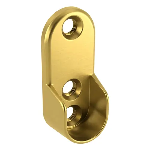 Oval Open Flange, Zinc Material, Open Flange Mount, 1-23/32" Overall Height, 29/32" Mounting Hole Center-to-Center, Satin Brass Finish
