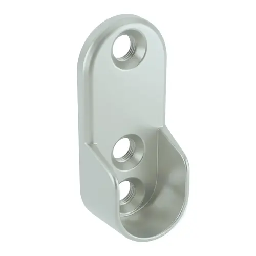 Oval Open Flange, Zinc Material, 1-23/32" Overall Height, 29/32" Mounting Hole Center-to-Center, Dull Chrome Finish