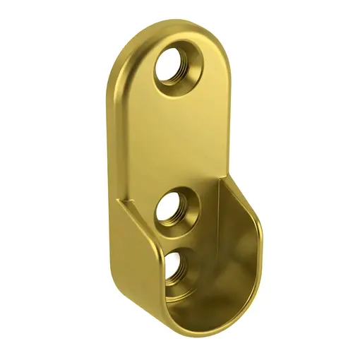 Oval Open Flange, Zinc Material, 1-23/32" Overall Height, 29/32" Mounting Hole Center-to-Center, Polished Brass Finish