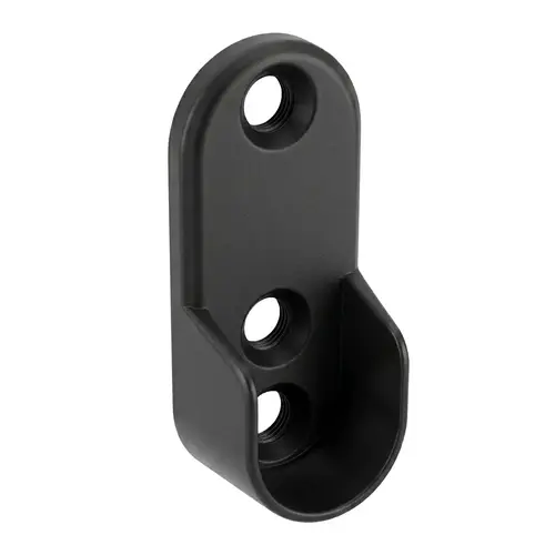 Oval Open Flange, Zinc Material, 1-23/32" Overall Height, 29/32" Mounting Hole Center-to-Center, Matte Black Finish
