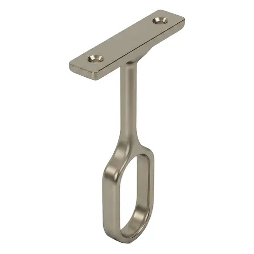 Oval Center Support, Zinc Material, 1-11/32" Mounting Hole Center-to-Center, 3" Overall Height, Satin Nickel Finish