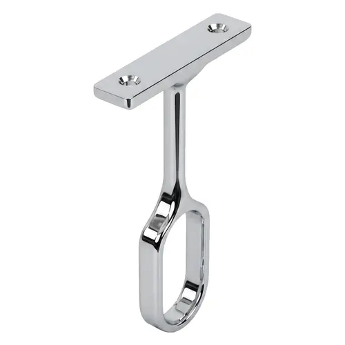 Oval Center Support, Zinc Material, 1-11/32" Mounting Hole Center-to-Center, 3" Overall Height, Polished Chrome Finish