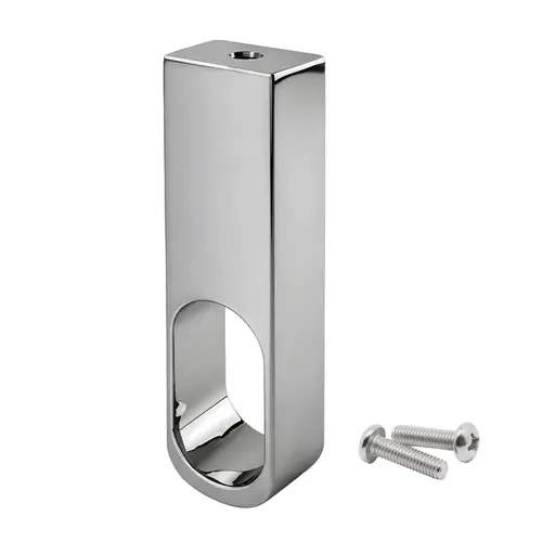 Oval Center Support, Zamak Material, Center Support Mount Installation, 19/32" x 1-3/16" Opening, Polished Chrome Finish