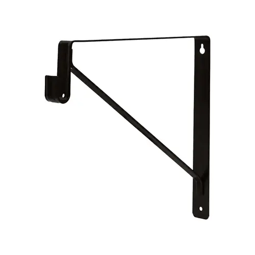 Shelf And Rod Bracket, Steel Material, Wall Mount Installation, 11-3/4" Overall Width, Oil Rubbed Bronze Finish