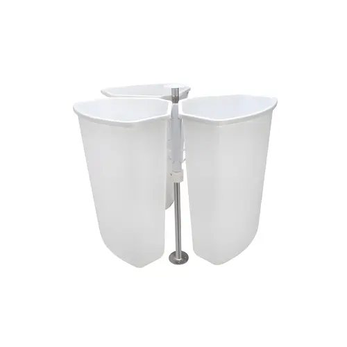 Corner Recycling Bin, KV, Triple Bin Without door mount bracket White