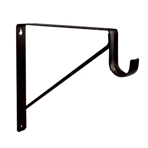 Shelf And Rod Bracket, Steel Material, Wall Mount Installation, 12-3/4" Overall Width, 10-3/4" Overall Height, Oil Rubbed Bronze Finish