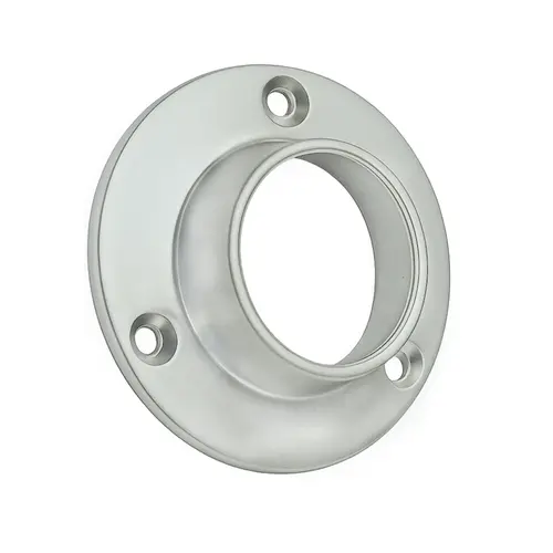 Round Closed Flange, Zinc material, 1-1/4" and 1-5/16" Tubing Diameter, 2-3/4" Flange Outside Diameter, Dull Chrome finish