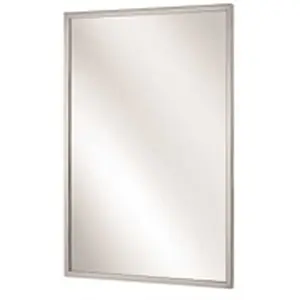 Bradley 781-018300 18 x 30 in. Bradley Channel Frame Mirror, Stainless Steel Clear