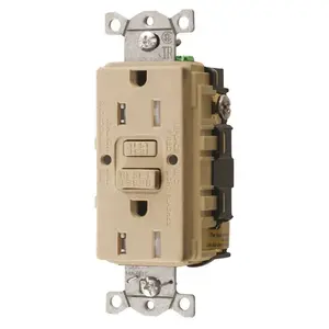 HUBBELL WIRING GFTRST15I 15 Amp 125-Volt NEMA 5-15R Hubbell Autoguard Commercial Standard Tamper-Resistant GFCI Receptacle, Ivory