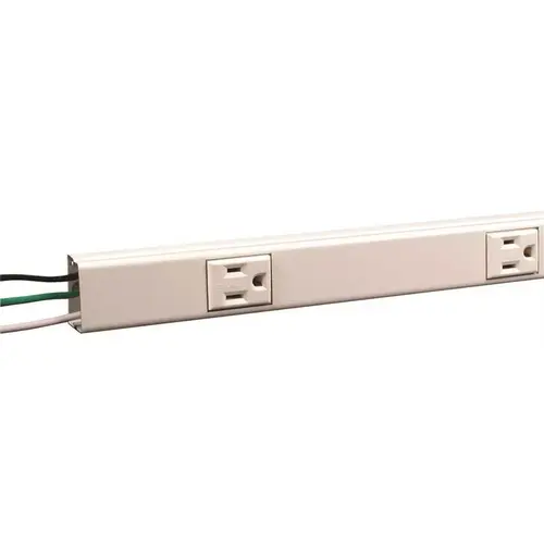Plugmold 5 ft. 10-Single Hard-Wired Steel Outlet Strip, Ivory Beige Plugmold 5 ft. 10-Single Hard-Wired Steel Outlet Strip, Ivory Beige