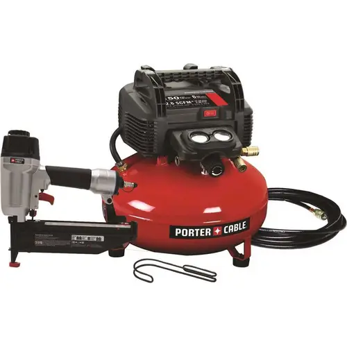 6 Gal. 150 PSI Portable Electric Air Compressor and 16-Gauge Nailer Combo Kit 6 Gal. 150 PSI Portable Electric Air Compressor and 16-Gauge Nailer Combo Kit