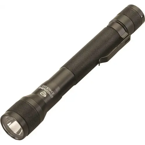 Handheld Flashlight: LED, 225 Lumens, 10 hr Max Run Time, AA Battery (Included) Black