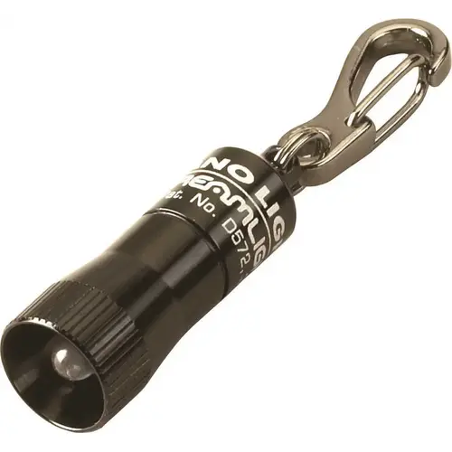 Nano Light Miniature Keychain LED Flashlight in Black Back Nano Light Miniature Keychain LED Flashlight in Black Back