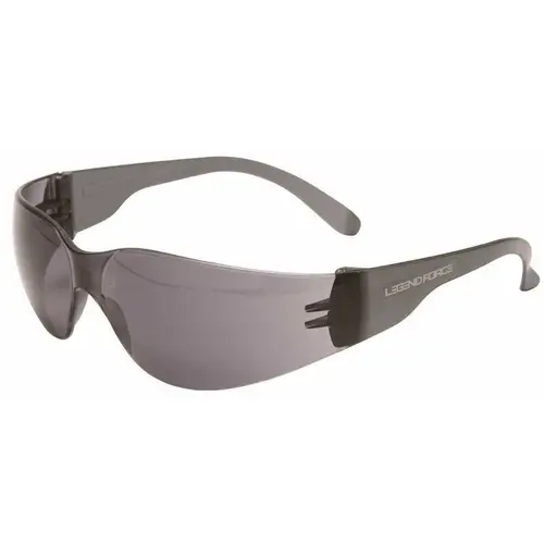 NO FRAME VISITOR SAFETY GLASSES, LIGHTWEIGHT, SMOKE LENS