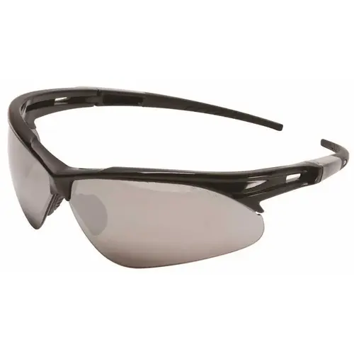 INDOOR/OUTDOOR SAFETY GLASSES, BLACK FRAME, SMOKE SILVER LENS INDOOR/OUTDOOR SAFETY GLASSES, BLACK FRAME, SMOKE SILVER LENS