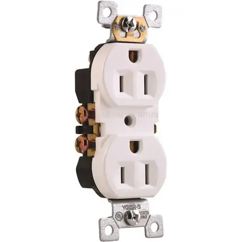 Nema 5-15R 125-Volt 15 Amp Residential Grade Duplex Receptacle White Nema 5-15R 125-Volt 15 Amp Residential Grade Duplex Receptacle White