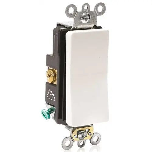 Leviton Decora Plus 20 Amp 120/277-Volt Single-Pole Antimicrobial Treated Rocker Switch, White Leviton Decora Plus 20 Amp 120/277-Volt Single-Pole Antimicrobial Treated Rocker Switch, White
