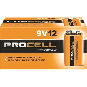 DURACELL PC1604TC12 Procell Battery, Non-Rechargeable Dry Cell Alkaline, 9V, 12/PK