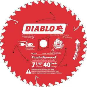 Diablo D0740R 7-1/4 in. x 40-Teeth Finish Saw Blade Red