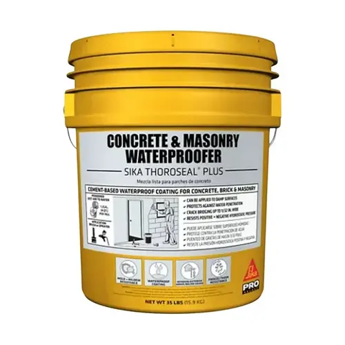 Sika Thoroseal Plus Concrete and Masonry Waterproofer, Gray, 35 lb Pail