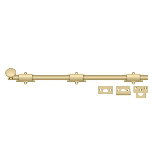 18" Surface Bolt, HD in Brushed Brass 18" Surface Bolt, HD in Brushed Brass