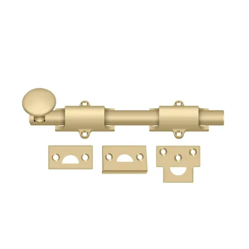 8" Surface Bolt, HD in Brushed Brass 8" Surface Bolt, HD in Brushed Brass