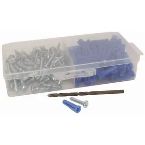 National Brand Alternative PCAK0100100OP-001HD Conical Wall Anchors Kit with #10 Phillips/Slotted Screws and Masonry Drill Bit Zinc