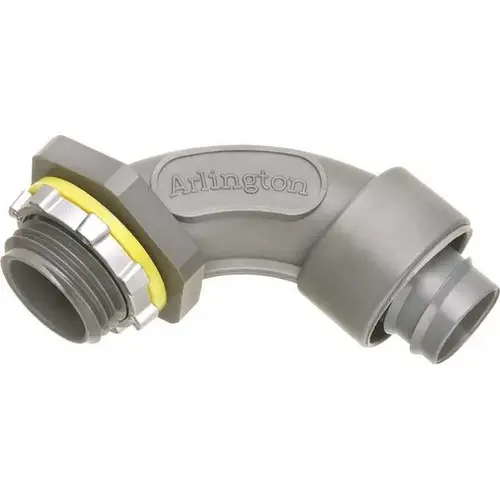 1/2 in. Liquid-Tight Arlington Screw-On 90-Degree Non-Metallic Connector Gray