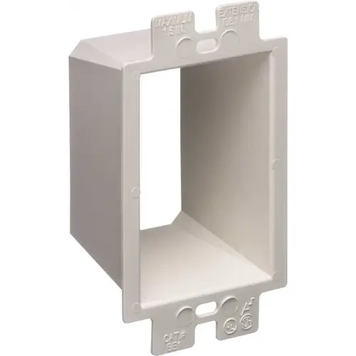 Heavy-Duty Plastic Arlington Single-Gang Box Extender white