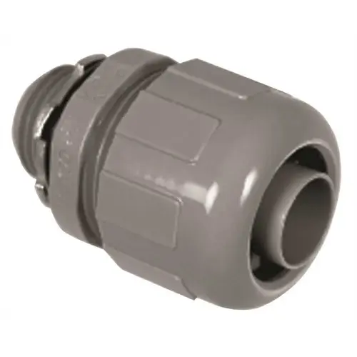 NONMETALLIC LIQUID TIGHT STRAIGHT CONNECTOR, 3/4 IN Gray