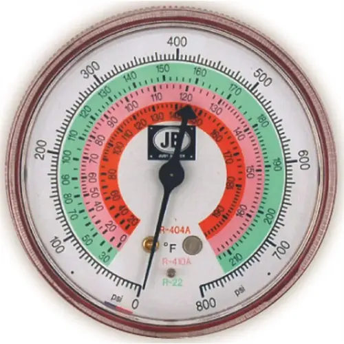PRESSURE GAUGE FOR R22/R404A/R-410A 2-1/2 IN Red