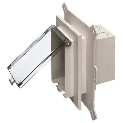 ARLINGTON LOW PROFILE IN BOX RECESSED ELECRICAL BOX FOR NEW VINYL SIDING CONSTRUCTION, 1-GANG, VERTICAL, Clear ARLINGTON LOW PROFILE IN BOX RECESSED ELECRICAL BOX FOR NEW VINYL SIDING CONSTRUCTION, 1-GANG, VERTICAL, Clear