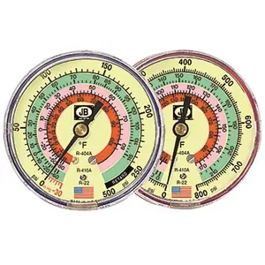 JB INDUSTRIES M2-820 COMPOUND GAUGE 3-1/8 IN Blue