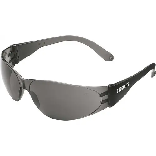 CHECKLITE SAFETY GLASSES, CLEAR FRAME, CLEAR UNCOATED LENS Gray Lens, Smoke Frame