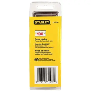 Stanley 11-515 Blade, Razor, 1-Edge Blade, Steel Blade Stainless - pack of 100