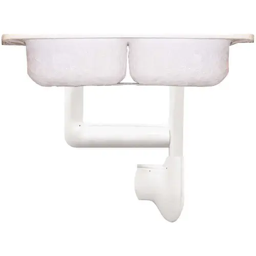 Sink Tubular Ada Cover Two Part Sink End Outlet White