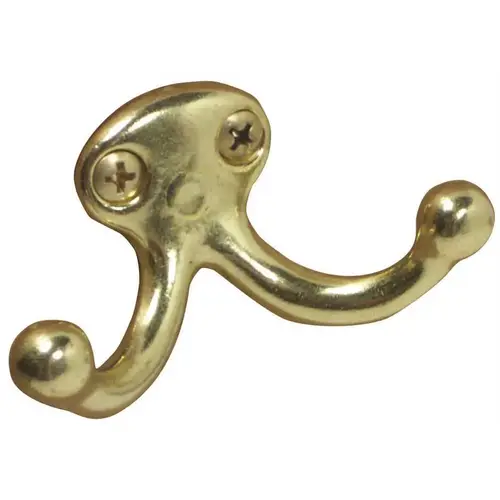 Double Wardrobe Hook (Brass-Plated) Double Wardrobe Hook (Brass-Plated)