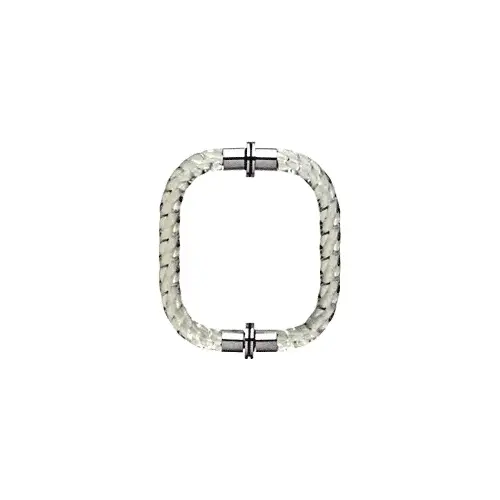 Acrylic Twist 8" Back-to-Back Shower Door Pull Handle With Chrome Rings