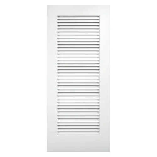 Plantation Louver Interior Door Slab, 34" Width, 80" Height, 1-3/8" Depth, White Primed Finish, 1 Slab
