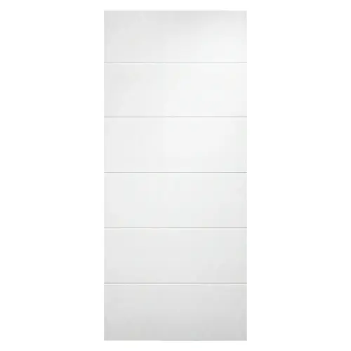 Sevilla Collection Grooved Flush Hollow Core Door Slab, 24" Width, 80" Height, 1-3/8" Depth, White Primed Finish, Raw Channe, 1 Slab