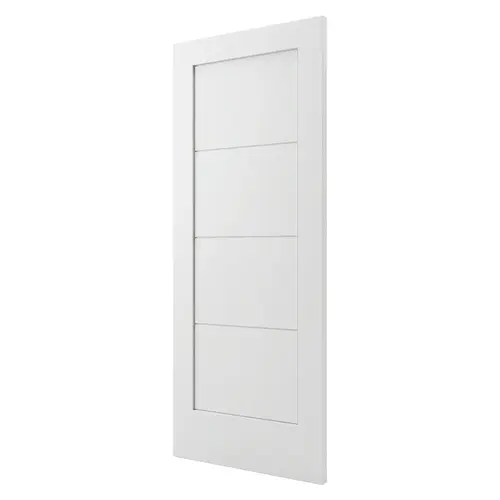4-Panel Grooved Shaker Interior Door Slab, 34" Width, 80" Height, 1-3/8" Depth, White Primed Finish, 1 Slab