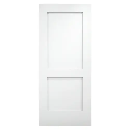 2-Panel Shaker Interior Door Slab, 18" Width, 80" Height, 1-3/8" Depth, White Primed Finish, 1 Slab