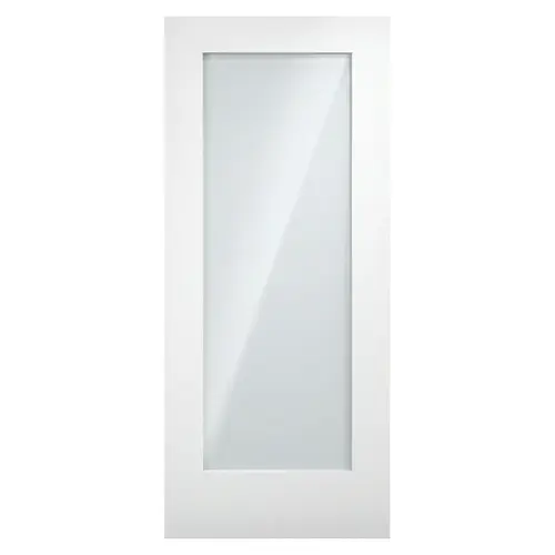 1-Lite Laminated Glass Shaker Door Slab, 28" Width, 96" Height, 1-3/4" Depth, White Primed Finish, 1 Slab