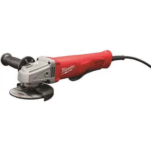 11 Amp Corded 4-1/2 in. Small Angle Grinder Paddle No-Lock Red 11 Amp Corded 4-1/2 in. Small Angle Grinder Paddle No-Lock Red