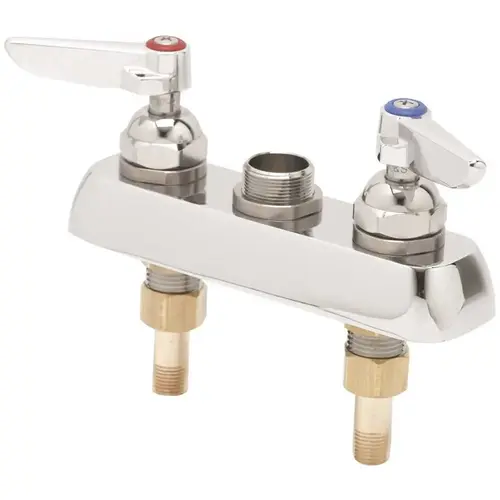 Deck Mount Work Board Faucet with 3-1/2 in. Centers and Lever Handles, 1/2 in. NPT Male Shanks Chrome Deck Mount Work Board Faucet with 3-1/2 in. Centers and Lever Handles, 1/2 in. NPT Male Shanks Chrome