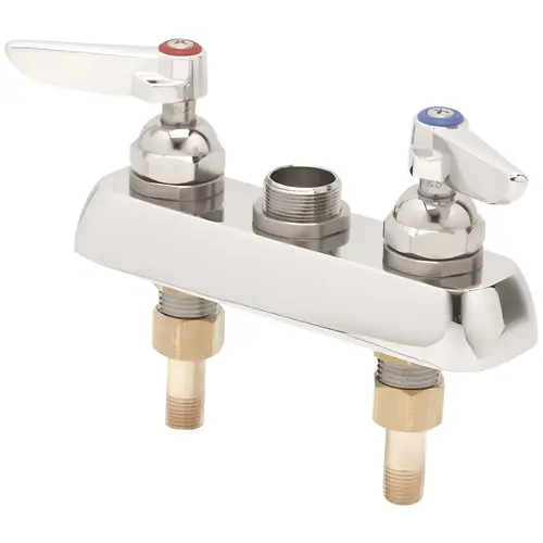 Deck Mount Work Board Faucet with 3-1/2 in. Centers and Lever Handles, 1/2 in. NPT Male Shanks Chrome Deck Mount Work Board Faucet with 3-1/2 in. Centers and Lever Handles, 1/2 in. NPT Male Shanks Chrome